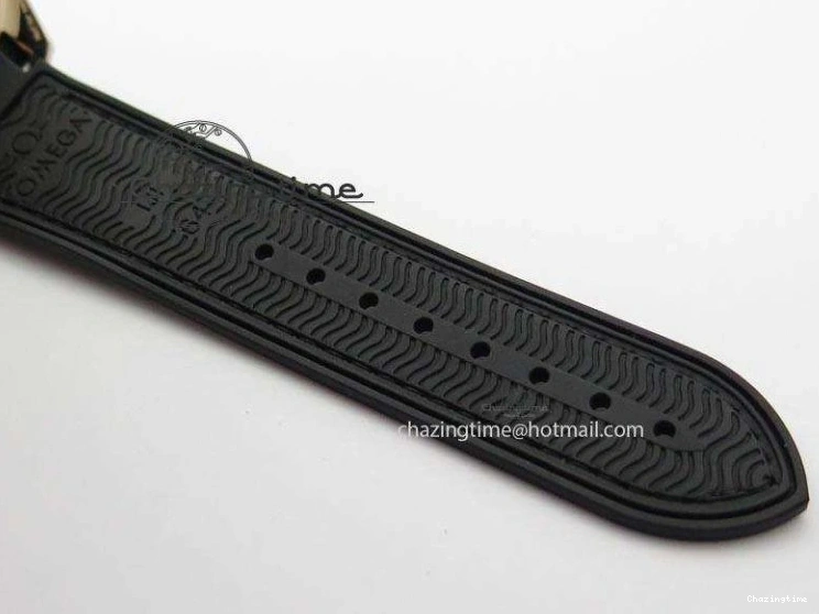 0215 Breathable Seamaster Professional Chrono RG Black Ceramic Black Dial On Black Gummy Strap A 8214